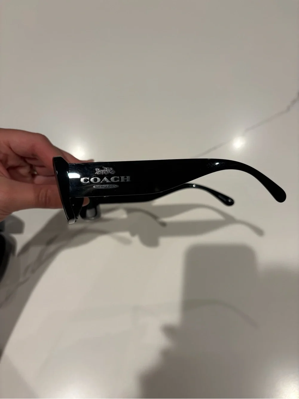 Coach Black Narrow Rectangle Sunglasses
